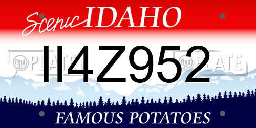 II4Z952 Idaho License Plate