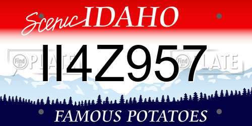 II4Z957 Idaho License Plate