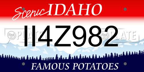 II4Z982 Idaho License Plate