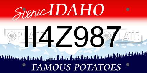 II4Z987 Idaho License Plate