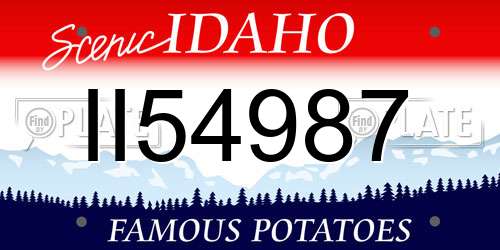 II54987 Idaho License Plate