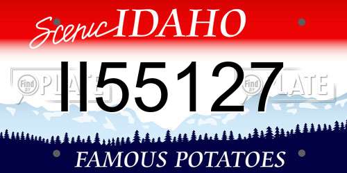 II55127 Idaho License Plate