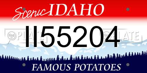 II55204 Idaho License Plate
