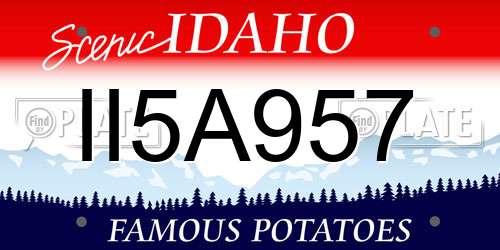 II5A957 Idaho License Plate