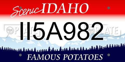 II5A982 Idaho License Plate