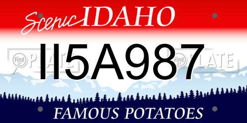 II5A987 Idaho License Plate