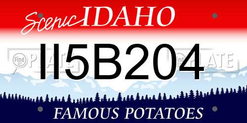 II5B204 Idaho License Plate