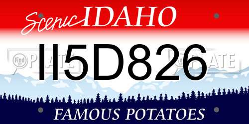 II5D826 Idaho License Plate
