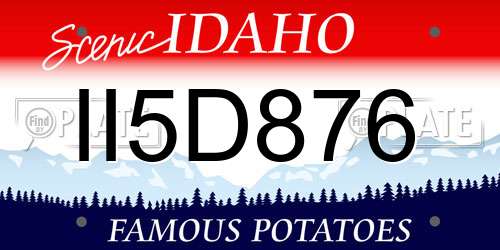 II5D876 Idaho License Plate