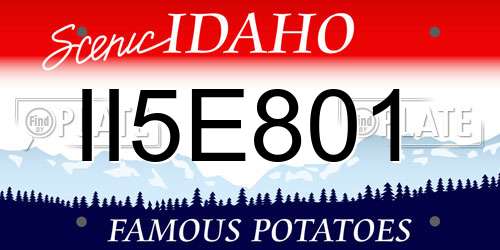 II5E801 Idaho License Plate