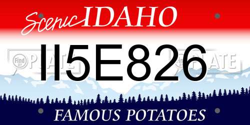 II5E826 Idaho License Plate