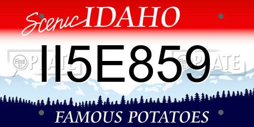 II5E859 Idaho License Plate