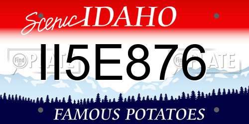 II5E876 Idaho License Plate