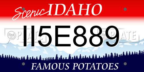 II5E889 Idaho License Plate