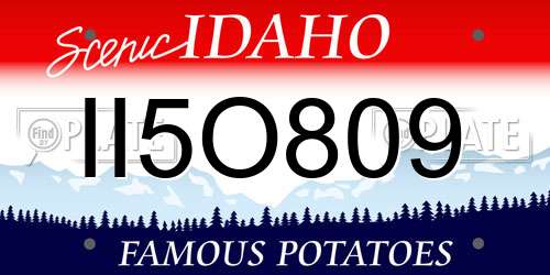 II5O809 Idaho License Plate