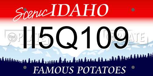 II5Q109 Idaho License Plate