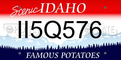 II5Q576 Idaho License Plate