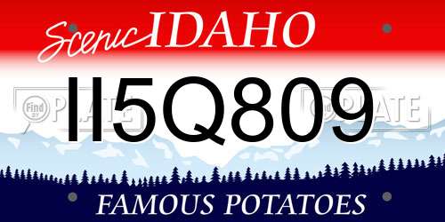 II5Q809 Idaho License Plate