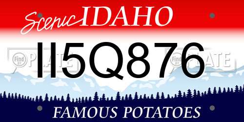 II5Q876 Idaho License Plate
