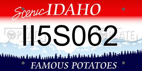 II5S062 Idaho License Plate