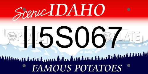 II5S067 Idaho License Plate