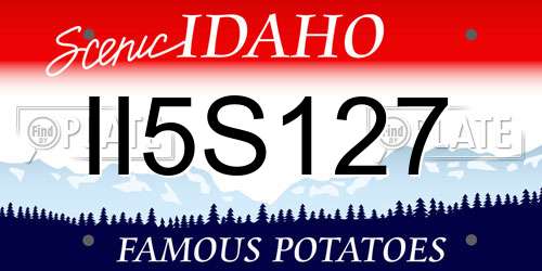 II5S127 Idaho License Plate