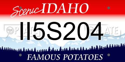 II5S204 Idaho License Plate