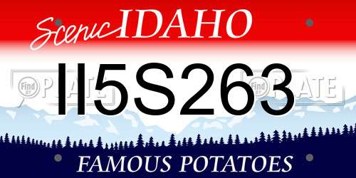 II5S263 Idaho License Plate