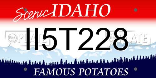 II5T228 Idaho License Plate