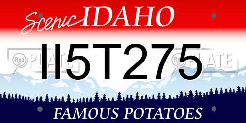 II5T275 Idaho License Plate