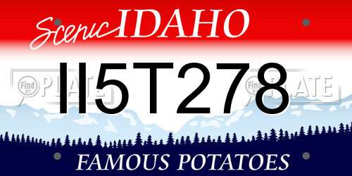 II5T278 Idaho License Plate
