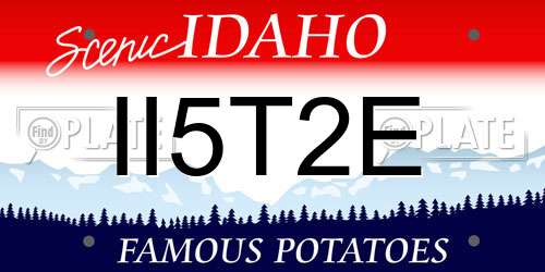 II5T2E Idaho License Plate