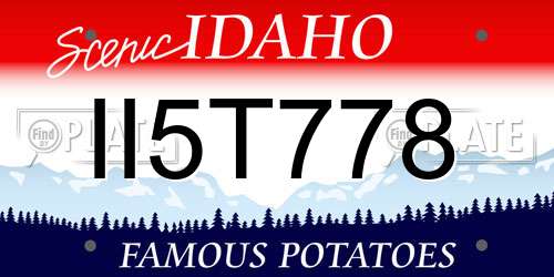 II5T778 Idaho License Plate