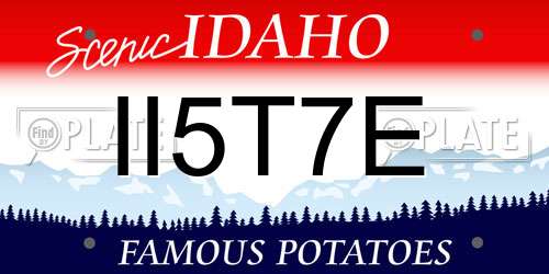 II5T7E Idaho License Plate