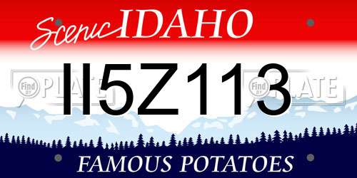 II5Z113 Idaho License Plate