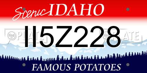 II5Z228 Idaho License Plate