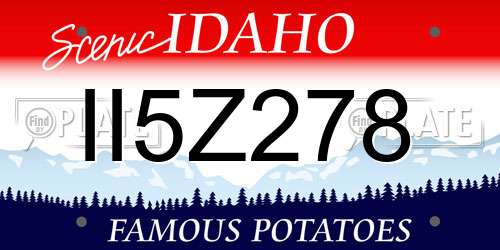 II5Z278 Idaho License Plate