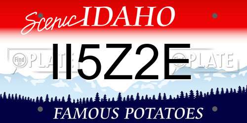 II5Z2E Idaho License Plate