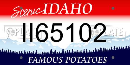 II65102 Idaho License Plate