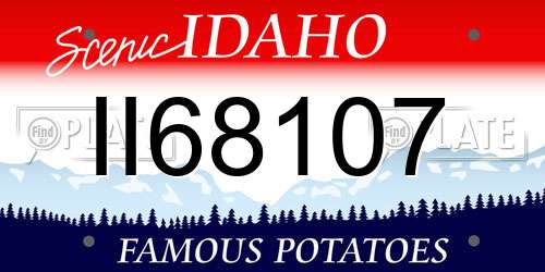 II68107 Idaho License Plate