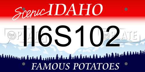 II6S102 Idaho License Plate