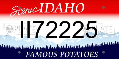 II72225 Idaho License Plate