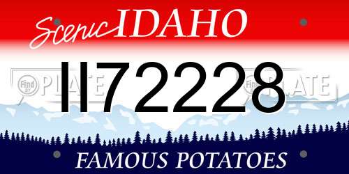 II72228 Idaho License Plate