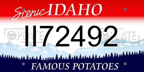 II72492 Idaho License Plate