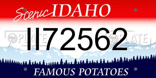 II72562 Idaho License Plate