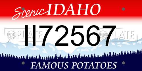 II72567 Idaho License Plate