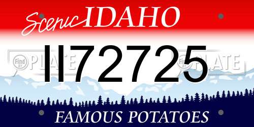 II72725 Idaho License Plate