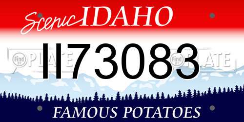 II73083 Idaho License Plate