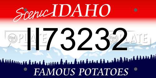 II73232 Idaho License Plate