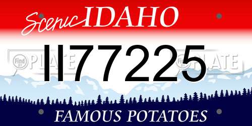 II77225 Idaho License Plate